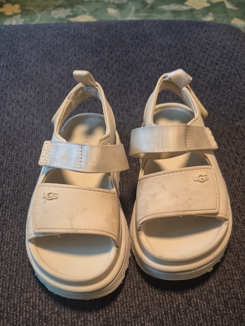 UGG Kids Beige Adjustable Strap Sandals
